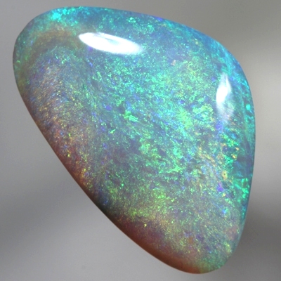 SOLID SEMI BLACK OPAL Sheen pattern, orange, green over blue. SEE VIDEO